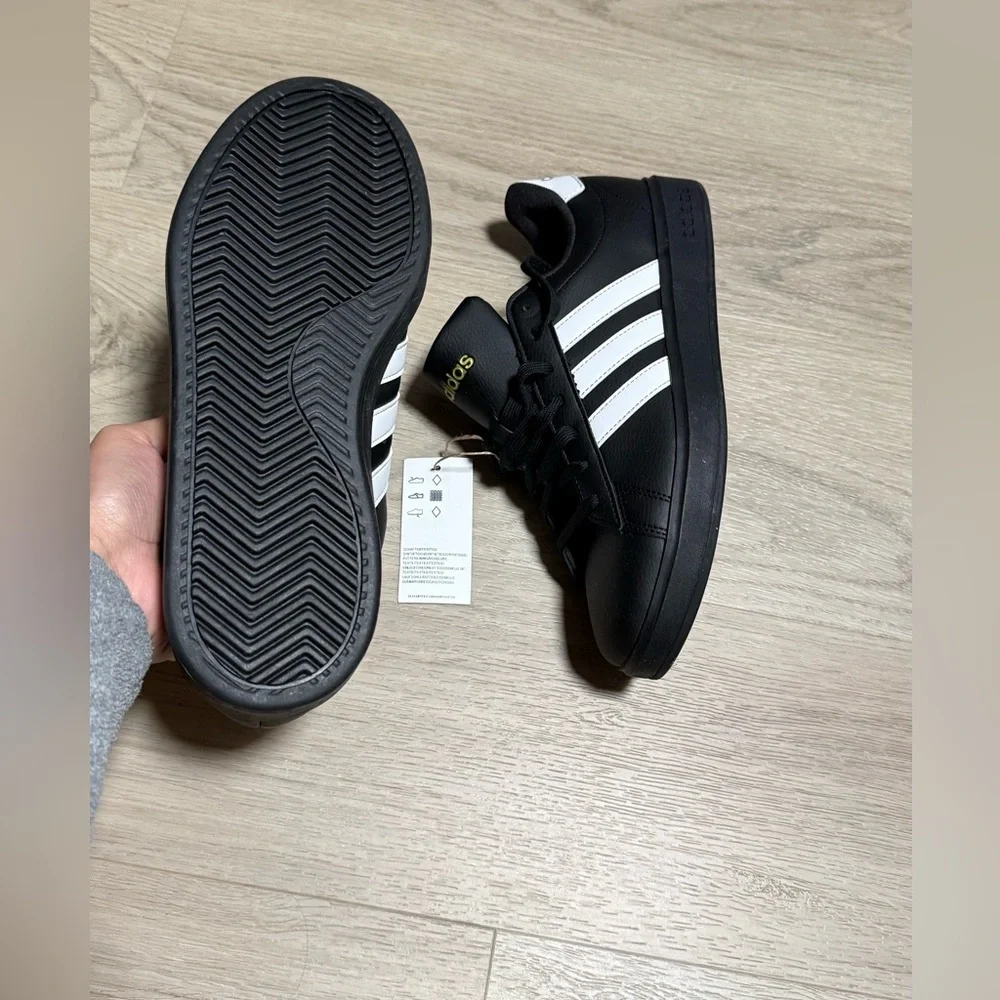 Adidas Black Sneakers with White Stripes